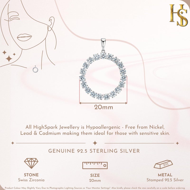 HighSpark Solitaire Pendant | 92.5 Sterling Silver & Diamond Like Brilliance Sparkling Zirconia for that Stunning Shine | Lovely Gift - Image 2