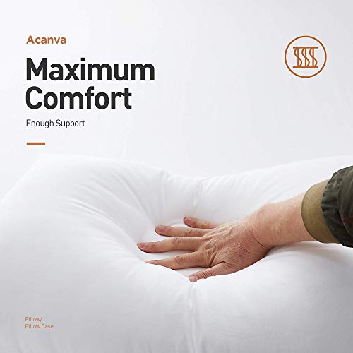 Acanva Hotel Quality Bed Pillows for Sleeping,Premium 3D Plush Fiber-Reduces Neck Pain,Breathable Cooling Cover Skin-Friendly, Queen (Pack of 4), White 4 Count - Image 3