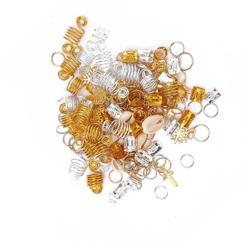 Hair Braid Rings: 120pcs High-quality Metal - Versatile Style Fit Fashion Hair Decoration for Banquet, Wedding, Fashion Show, Daily Use - Image 1
