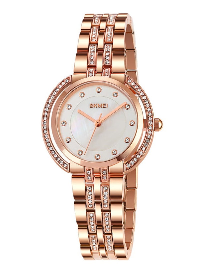 SKMEI Women’s Luxury Style Rhinestone Scale Markers Waterproof Quartz Wristwatch - 1979  - Image 1