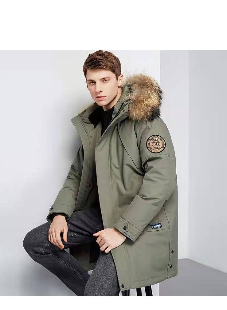 Men's Winter New High-end Atmosphere With Wool Collar Padded Jacket