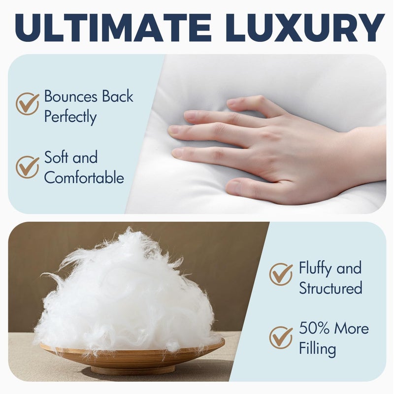 MIULEE 20x20 Pillow Inserts, Fluffy Down Alternative Filling Pack of 2 Ultra Soft Throw Pillows for Sofa Couch Bed - Image 3