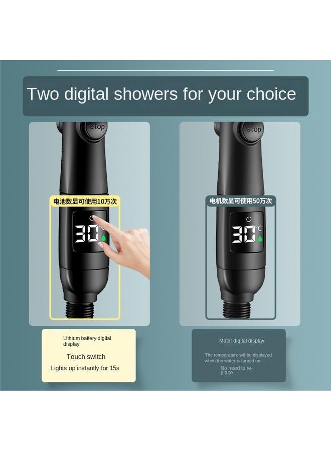 Bluejw Cross-border New 38-degree Water Stop Temperature Display Digital Display Shower Temperature Control Small Man Waist Shower Head Pressurized Shower Head - Image 5