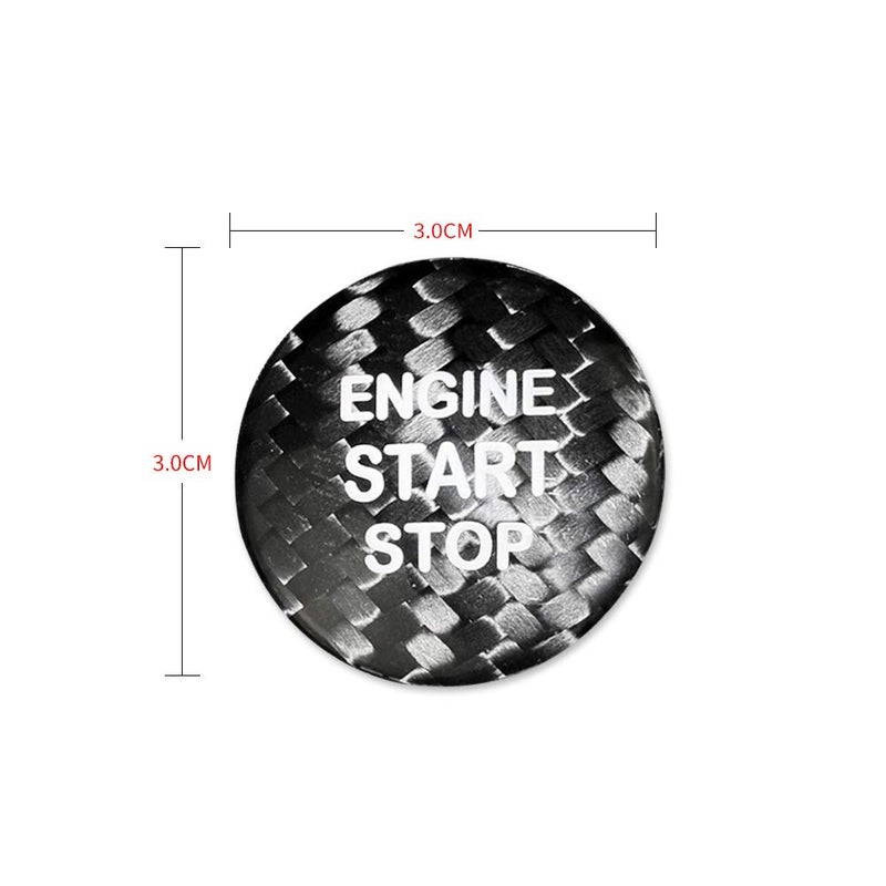 AIRSPEED AIRSPEED Carbon Fiber Car Engine Start Button Sticker for Lexus IS250 IS200 IS300 ES350 ES330 GS350 GS300 NX300 NX200T RX350 RX300 LX RC (Black)  - Image 2