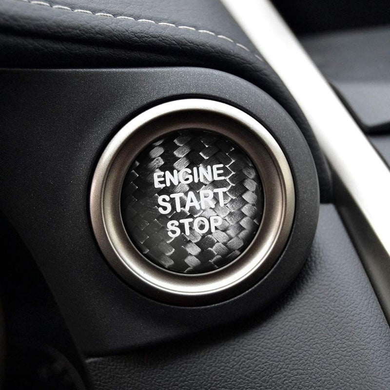 AIRSPEED AIRSPEED Carbon Fiber Car Engine Start Button Sticker for Lexus IS250 IS200 IS300 ES350 ES330 GS350 GS300 NX300 NX200T RX350 RX300 LX RC (Black)  - Image 1