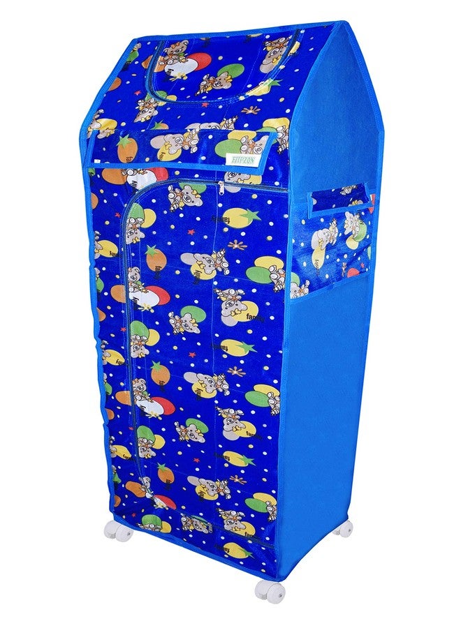 FLIPZON Multipurpose 6 Shelve Baby Wardrobe (Unbreakable Material) - Animal Blue, Pack of 1, Plastic, 149 Cm, 46 Cm - Image 4