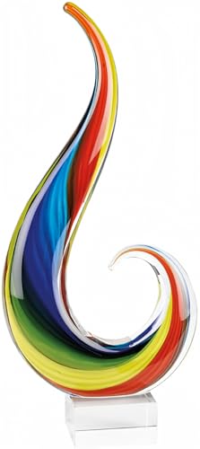 Badash Badash Crystal  Rainbow Note Murano Style 16 Inch Centerpiece 
