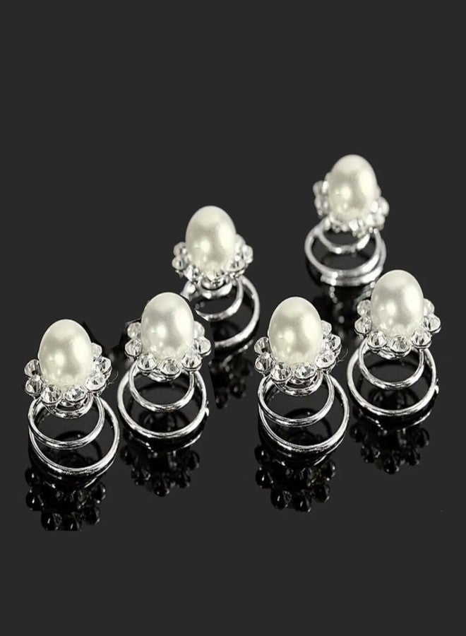 AKADO 12pcs Spiral Hair Pins Clips Mini Rhinestone Swirl Hair Twists Coils Hair Jewelry for Braids Bridal Wedding Decorations Twister Hair Studs Set - Image 4