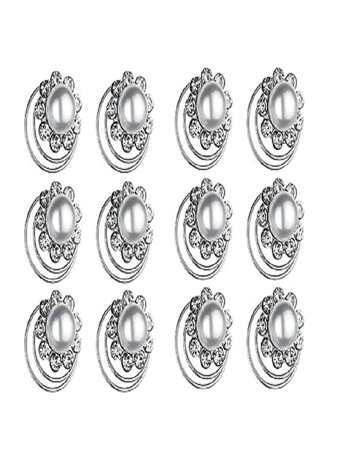 AKADO 12pcs Spiral Hair Pins Clips Mini Rhinestone Swirl Hair Twists Coils Hair Jewelry for Braids Bridal Wedding Decorations Twister Hair Studs Set - Image 1