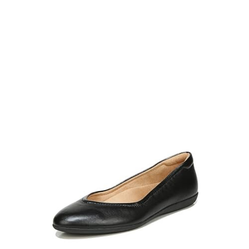 Naturalizer Women's Vivienne Ballet Flat Black Leather 8 W - Image 1