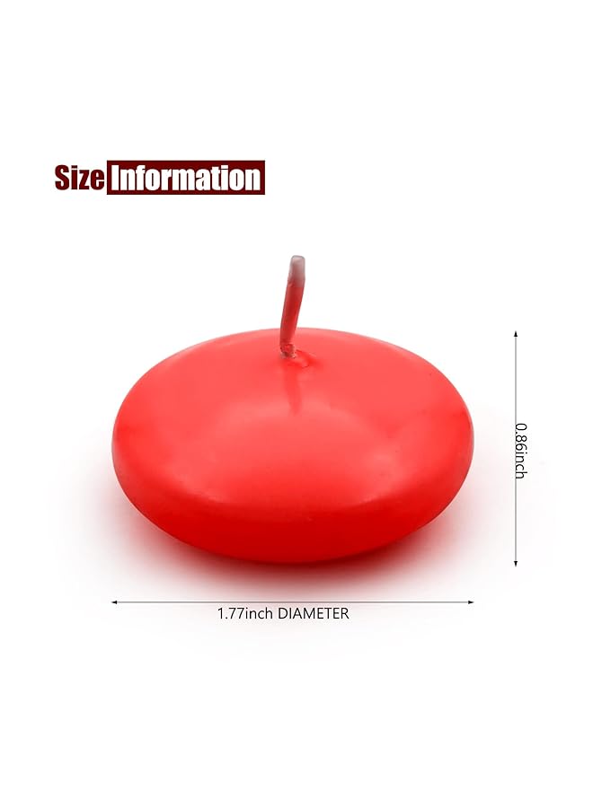 إيروريكس قطع من الشموع العائمة الحمراء عديمة الرائحة بدون تنقيط، شموع مشتعلة بقطر 1.77 بوصة، أقراص شموع عائمة للمزهريات الأسطوانية وحفلات الزفاف وحفلات حمام السباحة وحفلات الزفاف والعطلات والديكور المنزلي باللون الأحمر - Image 2