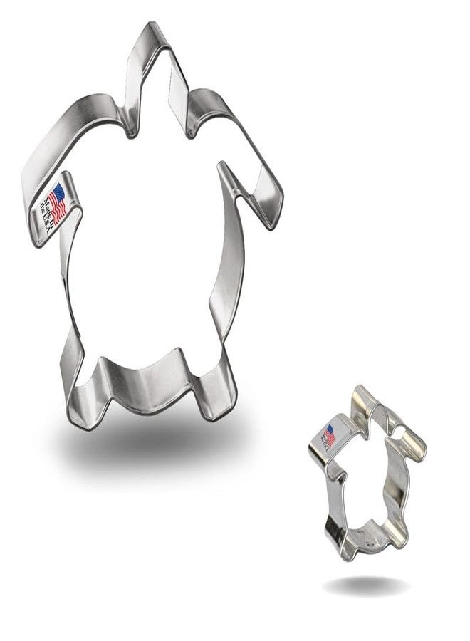Foose Sea Turtle Cookie Cutter 2 Pc Set. USA Tin Plate Steel - By Foose - Image 1