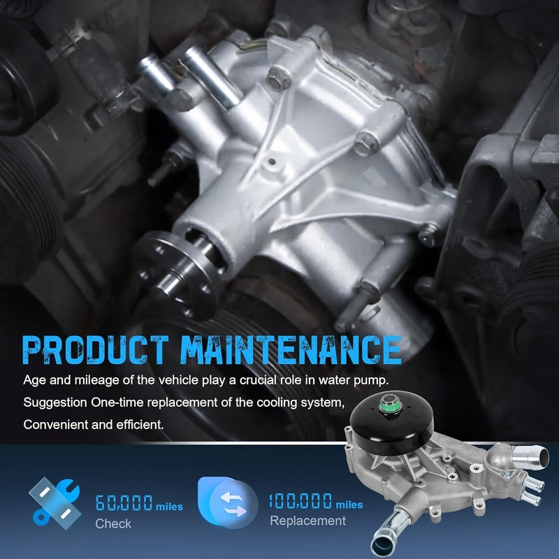 AUTOSTARSHIP مضخة مياه محرك أوتوسارشيب من الألمنيوم مع ترموستات لسيارات شيفروليه سيلفرادو، أفالانش، جي إم سي سييرا، ويوكون AW5104 - Image 4