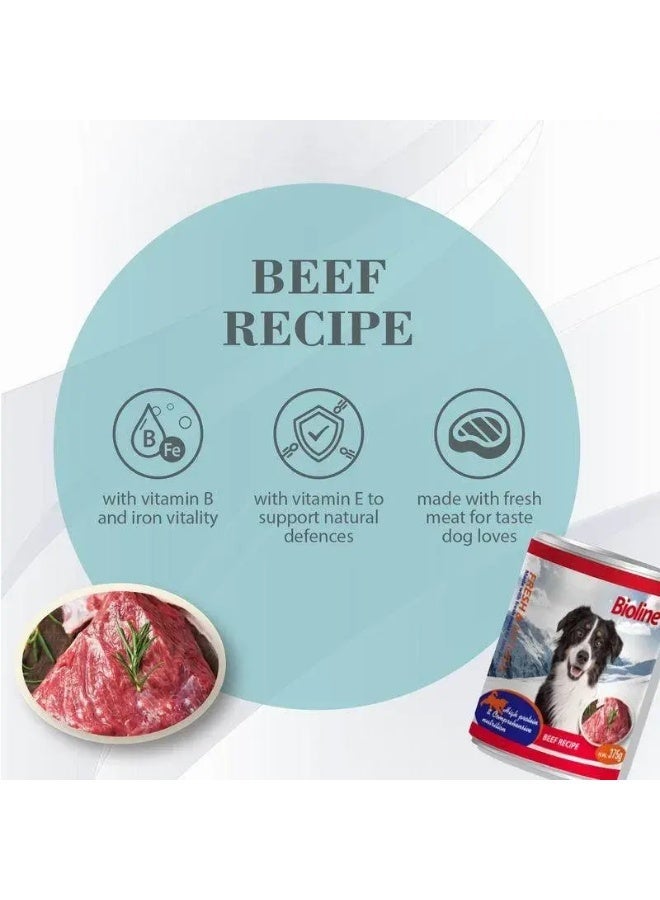 Bioline Canned Dog Food 375g Beef Recipe – Pack of 6 - Image 3