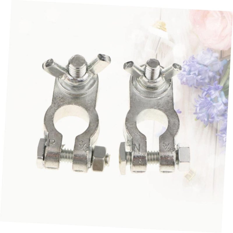 Vosarea 1Pair Durable Car Battery Terminal Clamp Auto Battery Connector with Positive Negative Adapters for Safe Wiring Connection Cars Trucks - Image 2