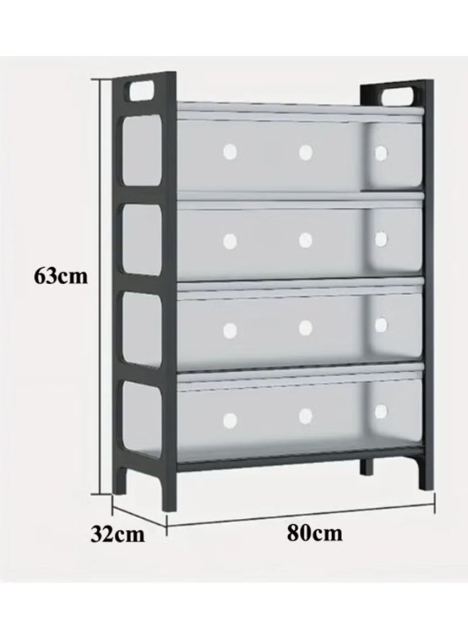 Shoe Cabinet 4-Tier  Storage Organizer for 16 Pairs – Heavy Duty Free Standing Metal Frame Shoe Rack Shelf with Dustproof Doors for Home, Entryway & Bedroom - Image 5