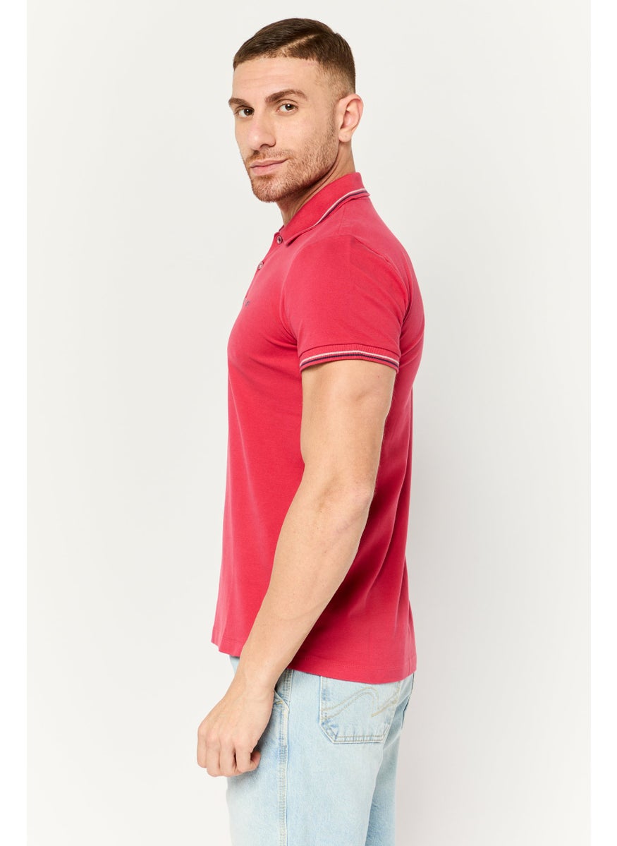 GAS Men Regular Fit Embroidered Logo Short Sleeve Polo, Red  - Image 4
