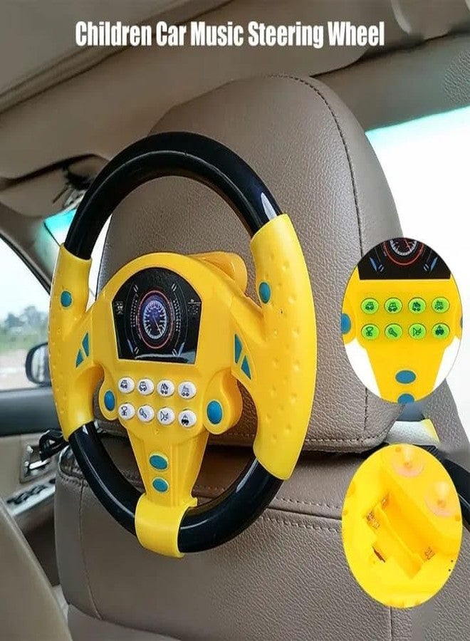 Claudelle Premium Kids Driving Steering Wheel Funny Interactive Driving Wheel with Music (Yellow) - Image 2
