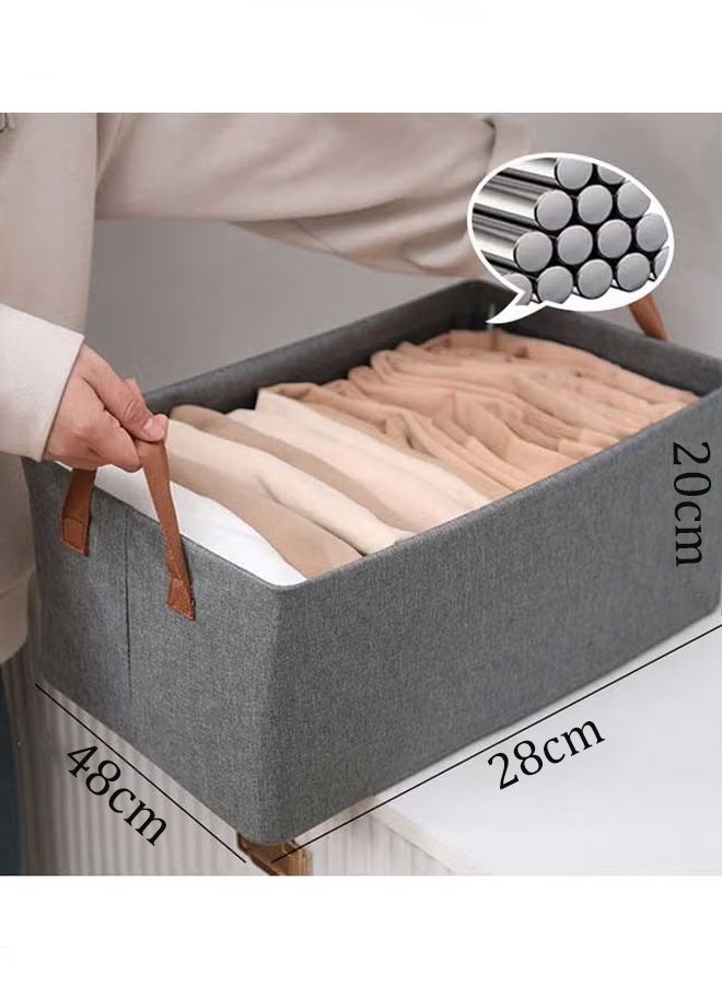 Berma Baby Foldable storage box, wardrobe clothing organizer, foldable clothing drawer organizer, fabric storage organizer with handles for jeans, pants, trousers, pullovers  - Image 2