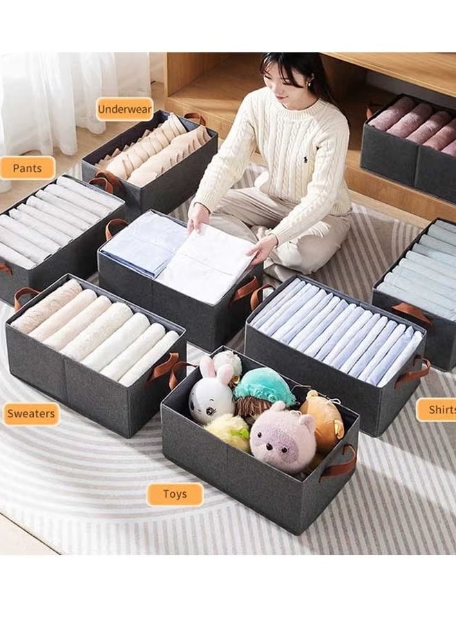 Berma Baby Foldable storage box, wardrobe clothing organizer, foldable clothing drawer organizer, fabric storage organizer with handles for jeans, pants, trousers, pullovers  - Image 3