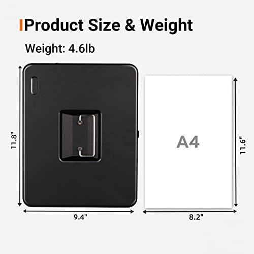 Tera Cash Box with Key Lock: Anti Theft Safe Lock Box with Money Tray 4 Bill 5 Coin Inner Tray 11.8" x 9.4" x 3.5" Large Capacity Rounded Corners for Small Businesses Yard Sale Home KL380 - Image 5