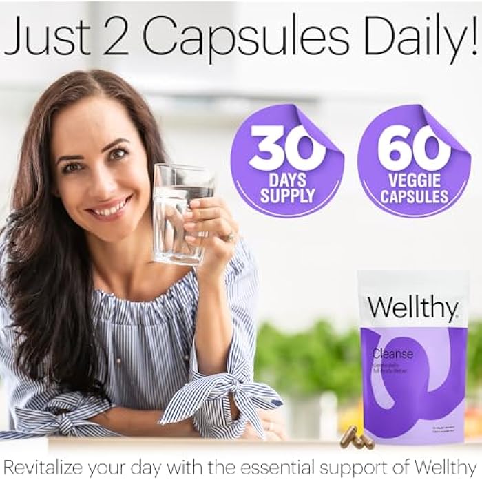 Wellthy Full Body Detox and Immune Support - Advanced Digestive Health, Gut Cleanse and Bloating Relief - All Natural Formula with Milk Thistle, Dandelion Extract and L-Carnitine | 30-Day Supply - Image 5