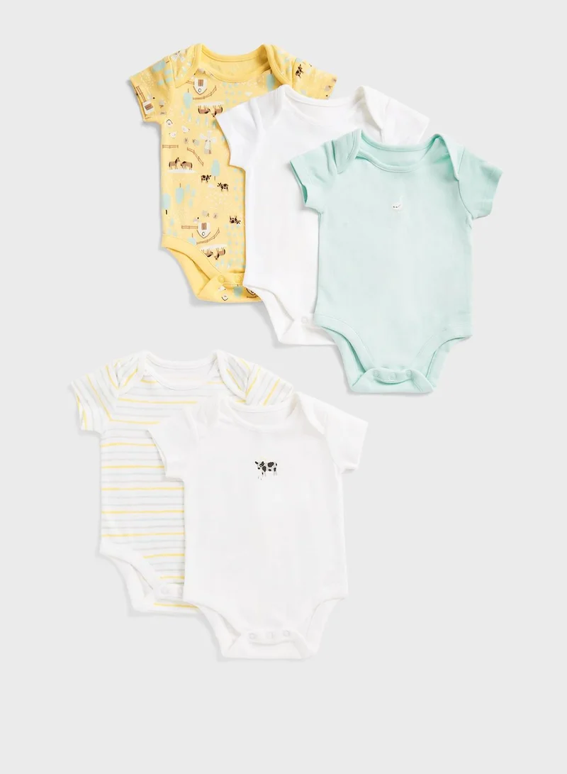 mothercare Infant 5 Pack Assorted Bodysuits