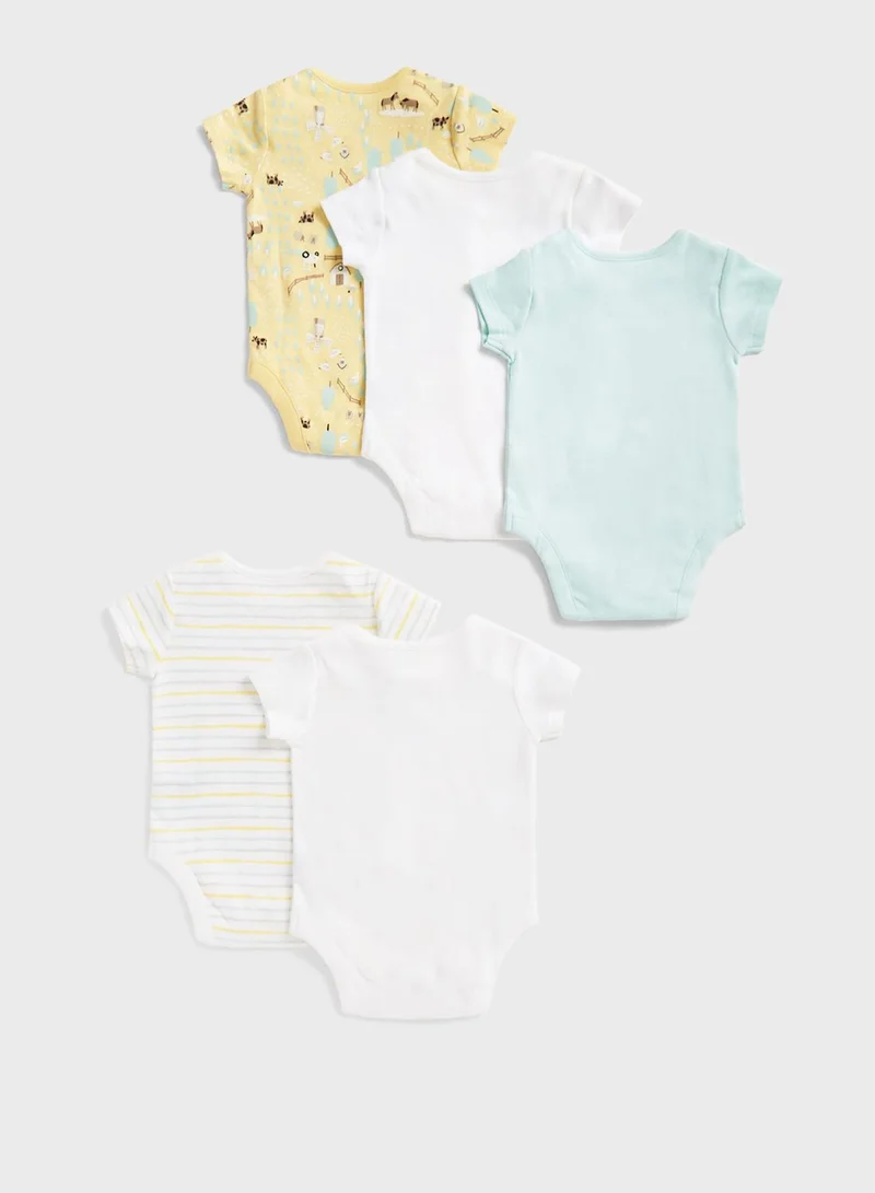 mothercare Infant 5 Pack Assorted Bodysuits