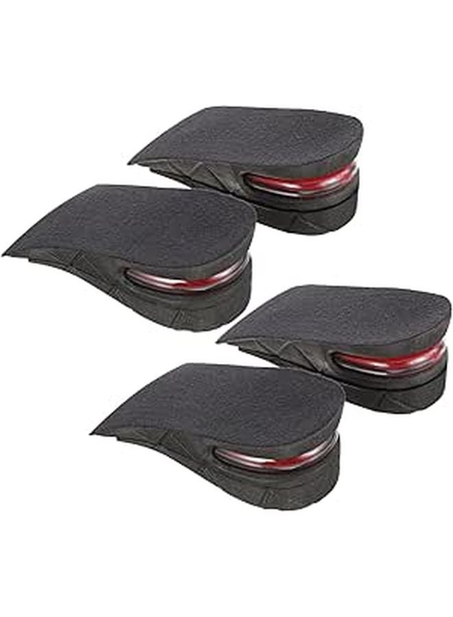 Height Increase Shoe Insoles 4pcs Black 3cm 5cm Air Cushion Inserts for Men Women Comfort Fit - Image 1