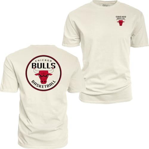 Blue 84 Chicago Bulls NBA Officially Licensed T-Shirt Ringspun Front/Back Ivory, Large - Image 1