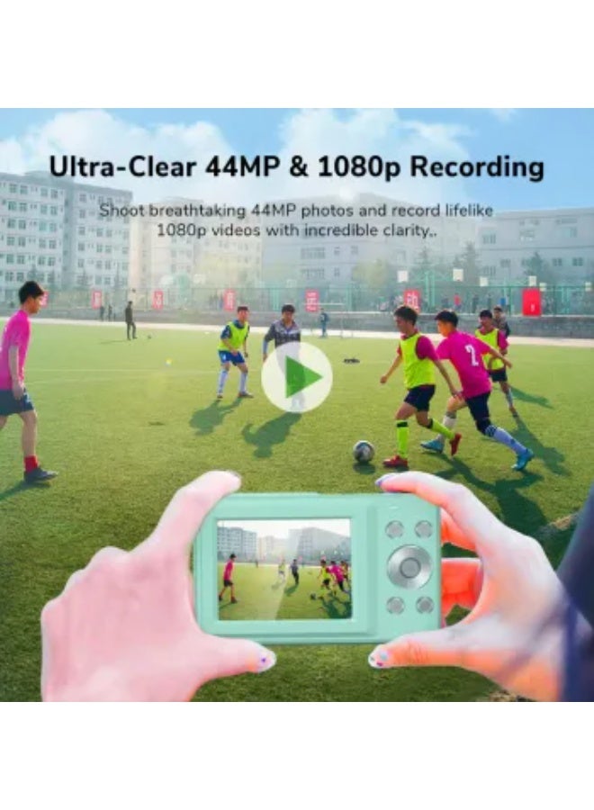 برو ميج كاميرا رقمية PROMAGE PC100 باللون الأخضر – صور بدقة 44 ميجابكسل، فيديو 1080p، شاشة 2.4 بوصة، تقريب 16X، قابلة لإعادة الشحن عبر USB - Image 3