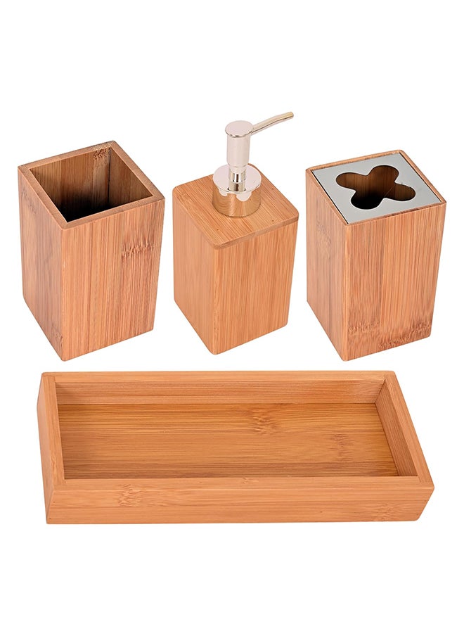 Home Pro Home Pro Bamboo Bathroom Storage Set Multicolor Wooden Organization Solution for a Tidy Stylish Eco-Friendly Bathroom Space with Durable and Space-Efficient Design ( 22.2x8.7x18.5 cm 1.2 Kilograms)  - Image 4