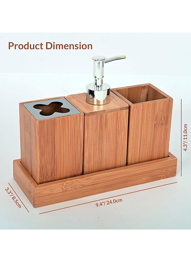 Home Pro Home Pro Bamboo Bathroom Storage Set Multicolor Wooden Organization Solution for a Tidy Stylish Eco-Friendly Bathroom Space with Durable and Space-Efficient Design ( 22.2x8.7x18.5 cm 1.2 Kilograms)  - Image 3