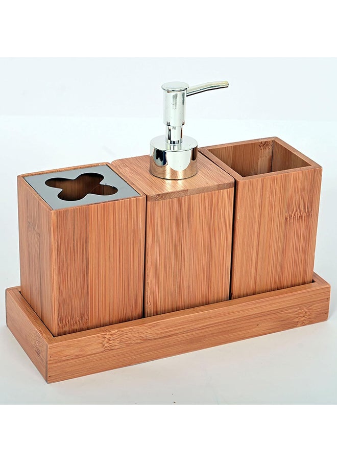 Home Pro Home Pro Bamboo Bathroom Storage Set Multicolor Wooden Organization Solution for a Tidy Stylish Eco-Friendly Bathroom Space with Durable and Space-Efficient Design ( 22.2x8.7x18.5 cm 1.2 Kilograms)  - Image 1