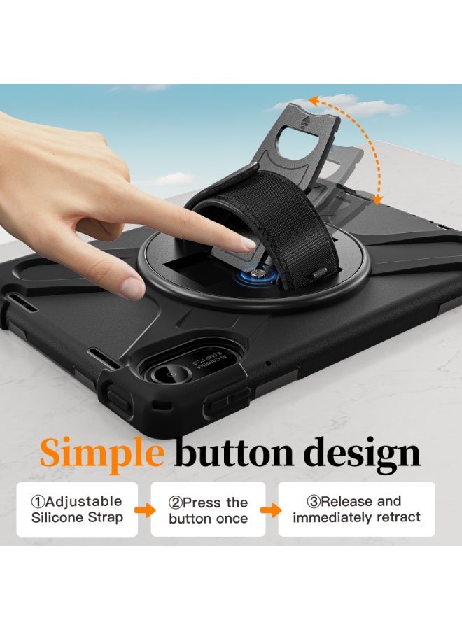 عام غطاء متوافق مع ريدمي باد 2 مقاس 11 بوصة 2025، غطاء ثلاثي الوظائف مقاوم للكسر، مع حامل متعدد الاستخدامات قابل للدوران 360 درجة. - Image 5