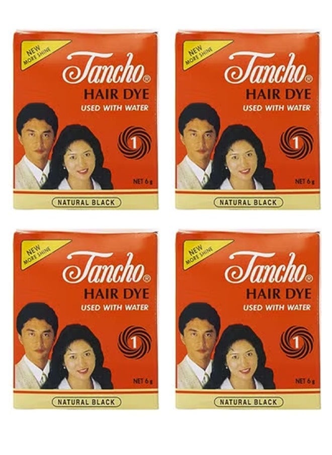 Tancho - 4 Pieces Of Natural Black Hair Dye 4 X 6g - Image 1