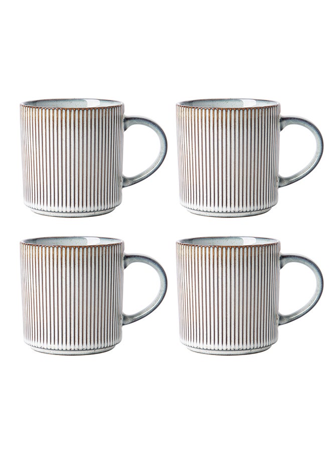 MONITO 4 Piece Set Ceramic Coffee Mugs, 16oz, with Large Handle, for Tea, Latte, Cappuccino, Milk - Smoky Blue  - Image 2