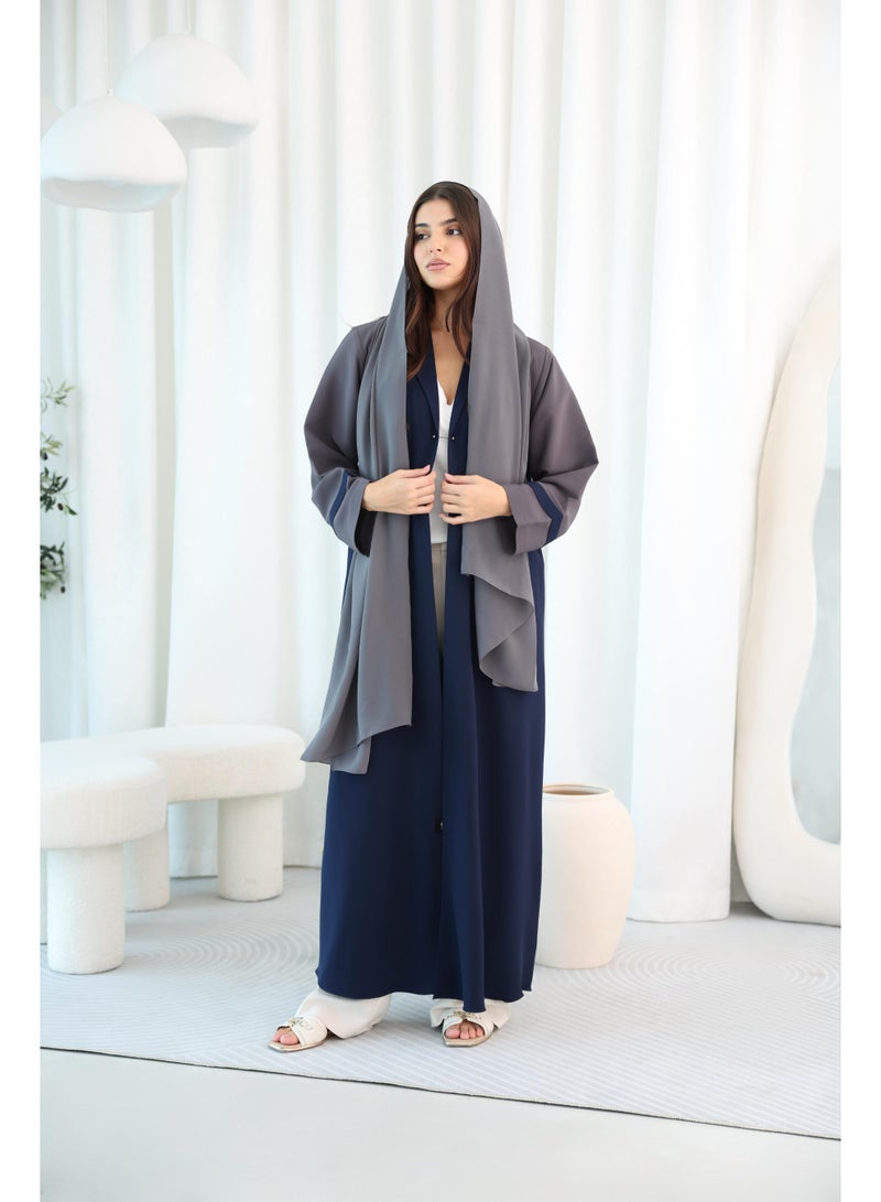 اكسا عباية بتصميم بليزر مفتوحة من الأمام - Image 1