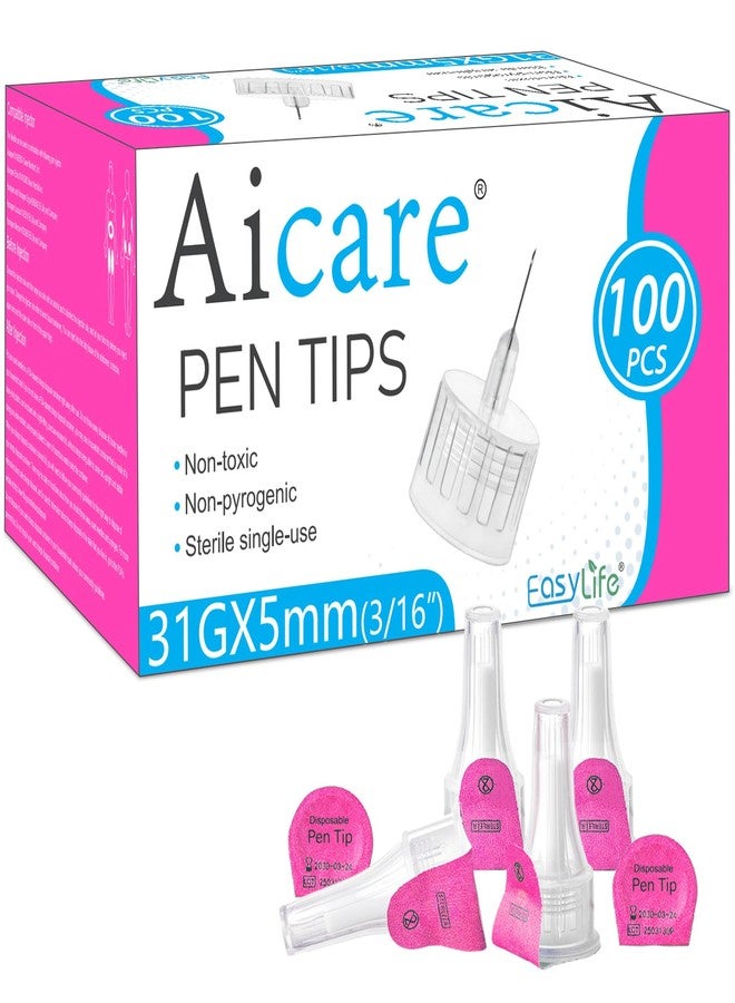 ايكير رؤوس أقلام 31G × 5 مم، 100 رأس/علبة، مريحة، رفيعة للغاية، تناسب معظم أنواع الأقلام - Image 1