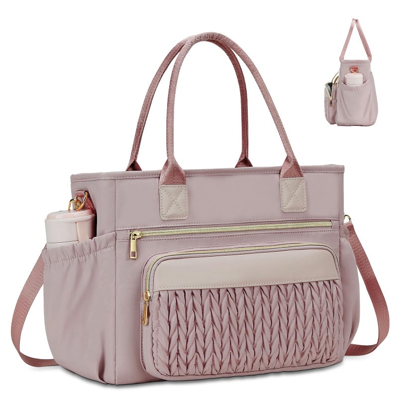 HSHRISH Lunch Box for Women Insulated Lunch Bag Women LeakProof Lunch Tote Bag With Adjustable Shoulder Straps and Side PocketsReusable Cute Cooler Bag for Work Picnic Pink - Image 2