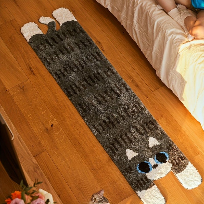 Super Cute Cat Cartoon Irregular Shape Carpet 1574x394in Ultra Soft Fluffy Machine Washable 10mm Thick Trendy Home Decor - Image 4