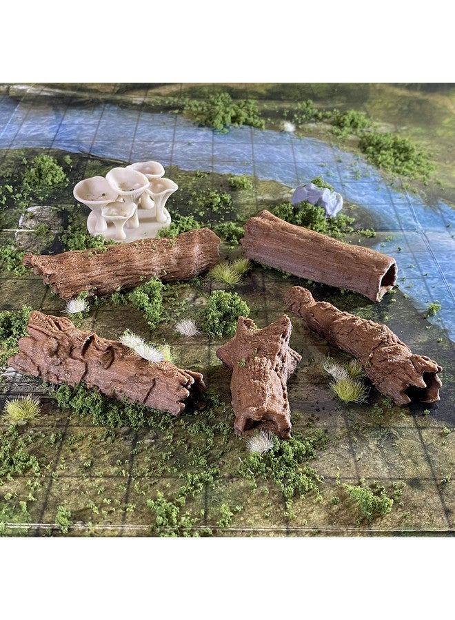 Extruded Gaming Hollow Oak Logs with Giant Fungus - D&D Terrain Set - Brown - Image 2