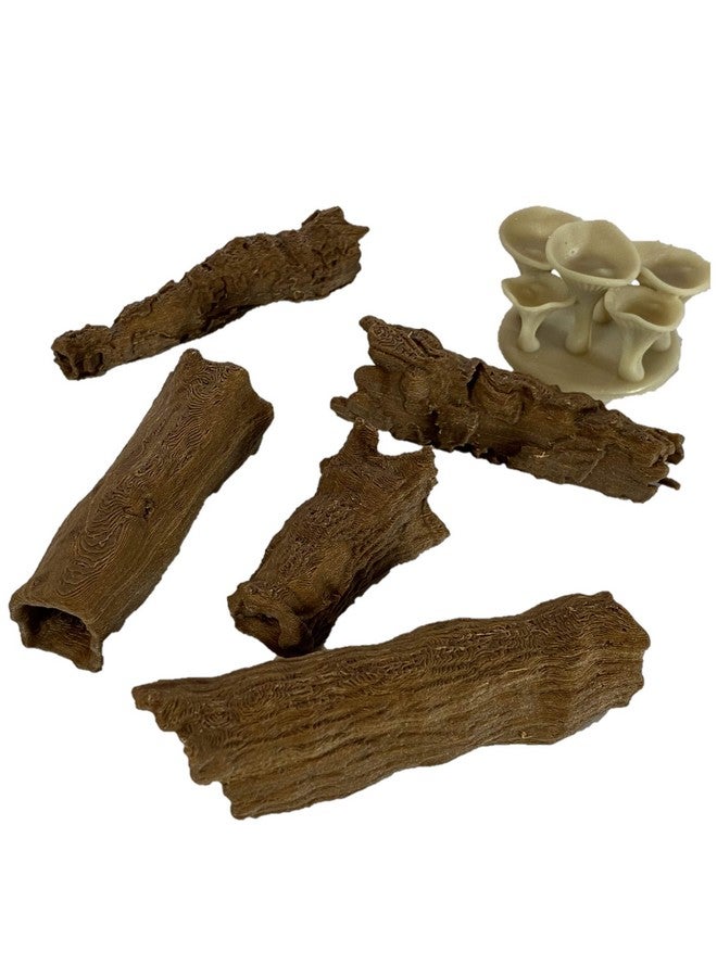 Extruded Gaming Hollow Oak Logs with Giant Fungus - D&D Terrain Set - Brown - Image 1