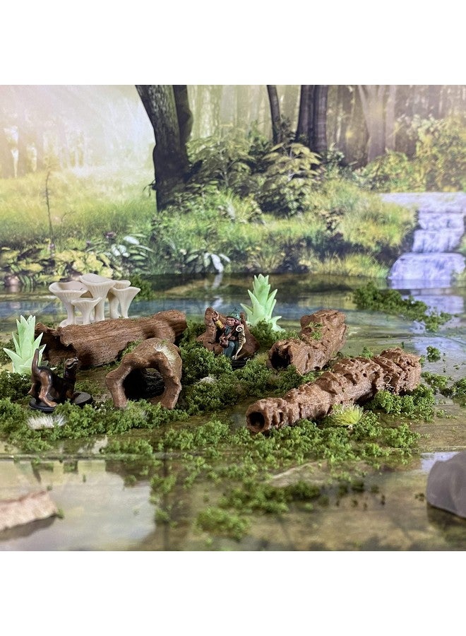Extruded Gaming Hollow Oak Logs with Giant Fungus - D&D Terrain Set - Brown - Image 3