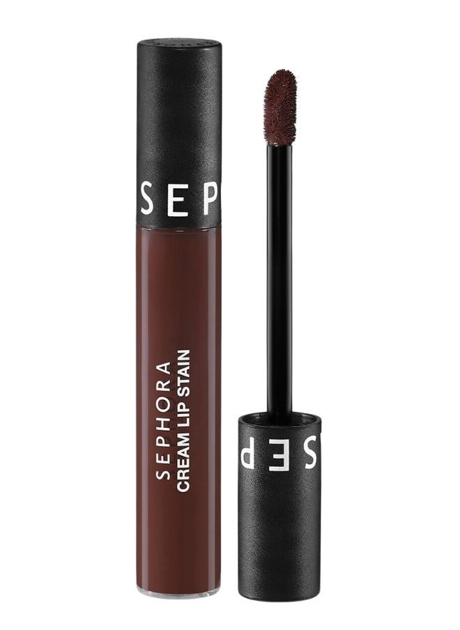 SEPHORA - SEPHORA COLLECTION Cream Lip Stain 10HR Liquid Lipstick 123 Brownie - Matte Dark Brown – Long-Lasting, Matte Brown Pink, High-Pigment & Transfer-Resistant (5ml) - Image 1