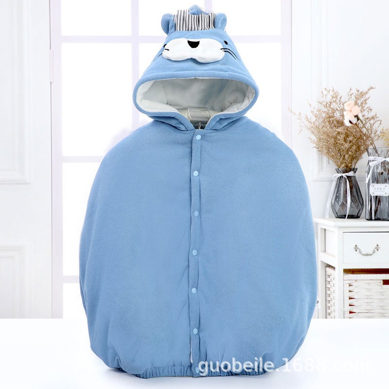 Thickened Baby Cape Poncho Toddler Windproof Coat Autumn Lion blue