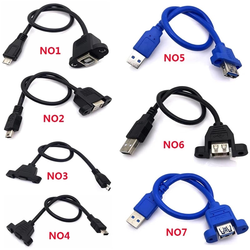Mini Micro USB Male to USB B Jack Female Socket Printer Panel Mount Cable USB2.0 3.0 Micro Mini USB Cable Extension Cord(1m,NO7 USB 3.0) - Image 3