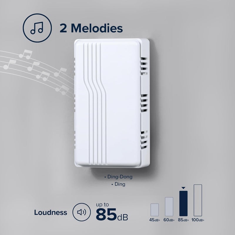 Globe Heath Zenith SL-2796-02 Basic Series Wired Door Chime in White - Image 3