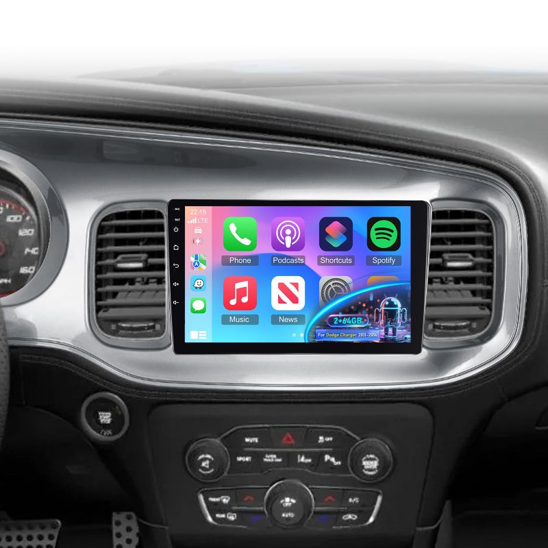 EKAT 2G64G 9 inch Screen for Dodge Charger Radio 2011 2012 2013 2014 Android CarPlay Car Stereo Wireless Car PlayAndroid AutoEQ AudioBluetoothSWC - Image 2