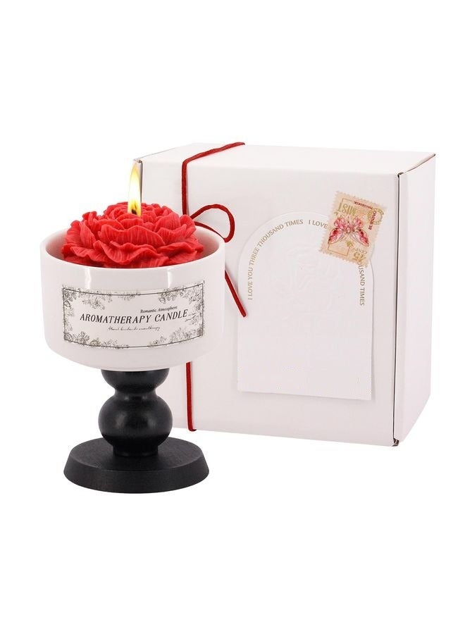 هومستر السيراميك شمعة عطرية طويلة الأمد زهرة شكل العلاج بالعطور شموع ديكور المنزل حامل شمعة عيد زفاف هدية مجموعة - Image 1